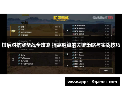 棋后对抗赛备战全攻略 提高胜算的关键策略与实战技巧